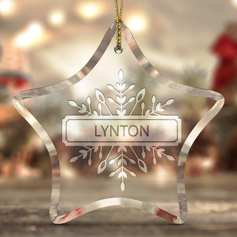 Personalized Christmas Beveled Glass Ornament - Star Shape -  - JDS