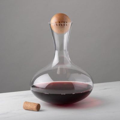 Personalized Large Wine Decanter with Wood Stopper 67 oz. -  - JDS