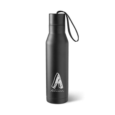 Personalized Black Insulated Stainless Steel Water bottle -  - JDS
