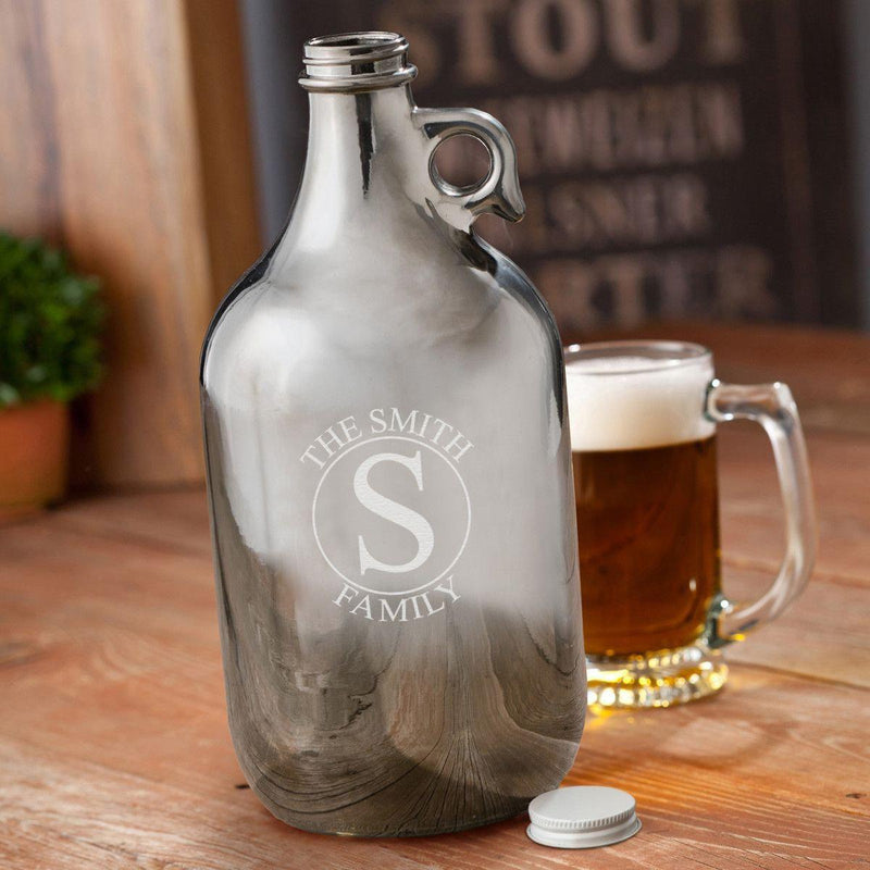 Personalized Gunmetal Beer Growler 64oz. -  - JDS