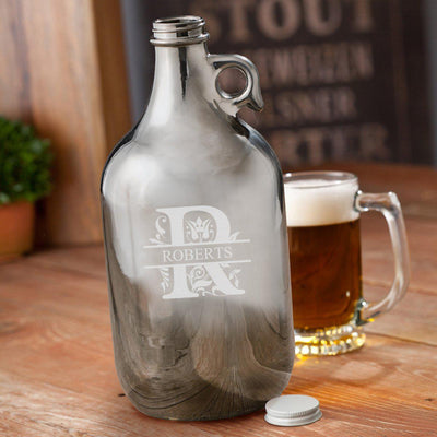 Personalized Gunmetal Beer Growler 64oz. -  - JDS