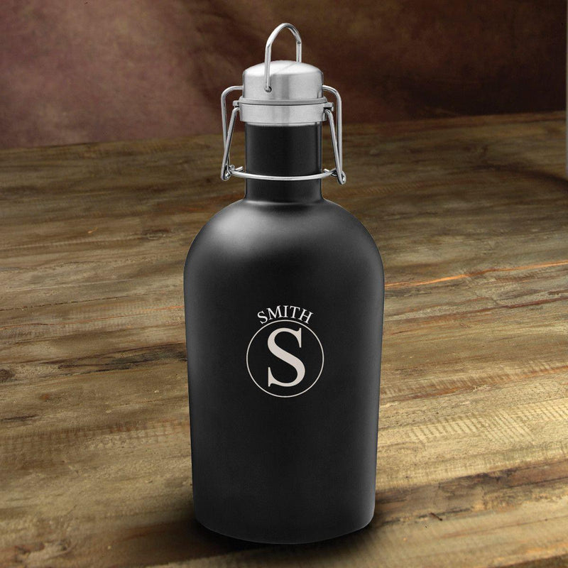 Personalized Matte Black Beer Growler - 64 oz. -  - JDS