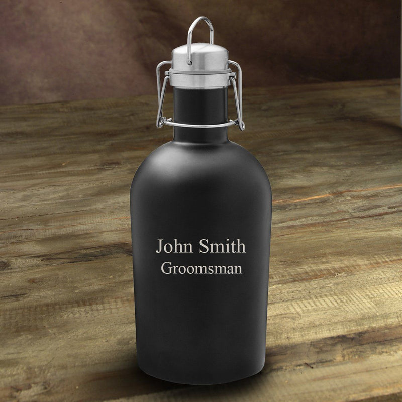 Personalized Matte Black Beer Growler - 64 oz. -  - JDS