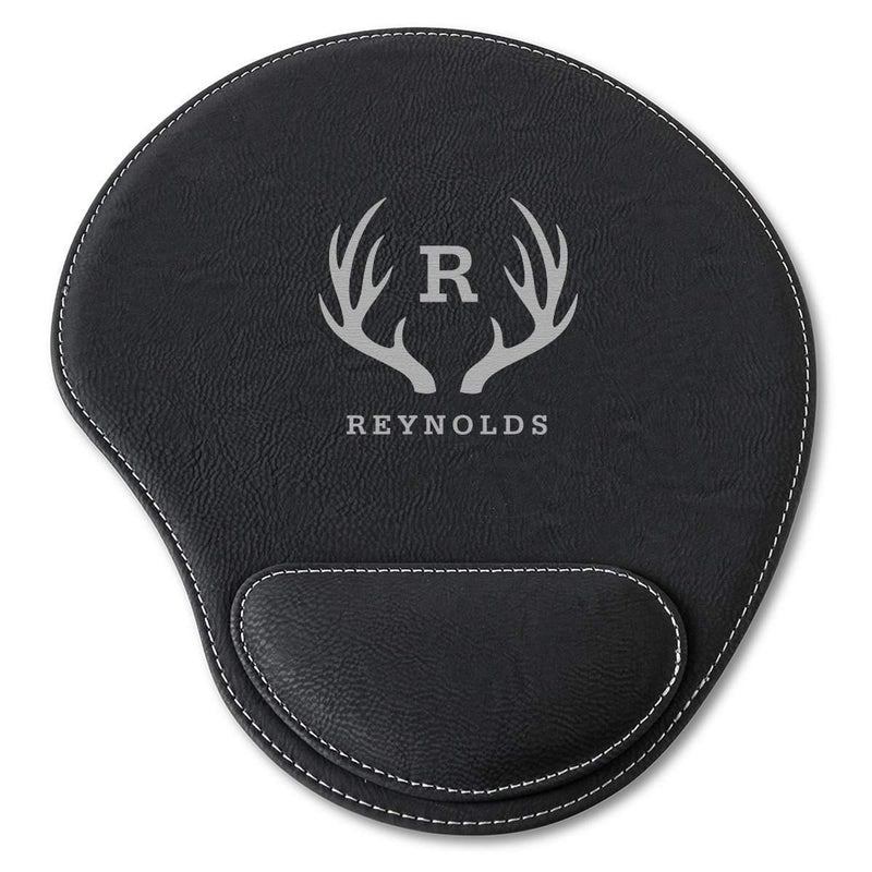 Personalized Black Vegan Leather Mouse Pad -  - JDS