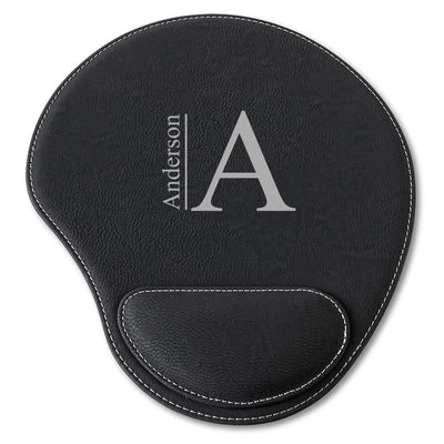 Personalized Black Vegan Leather Mouse Pad -  - JDS