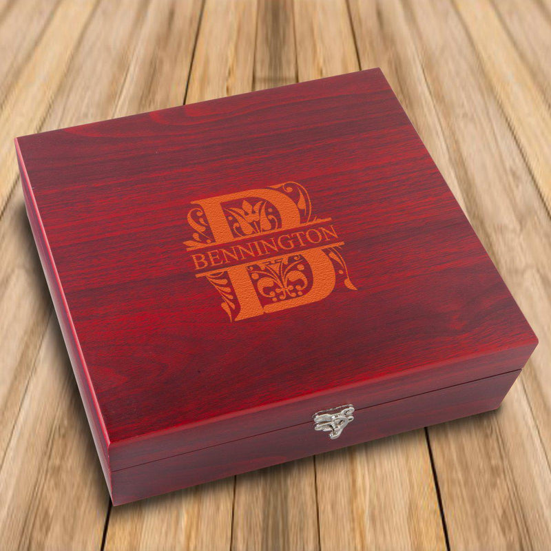 Personalized Rosewood Martini Gift Set Box -
