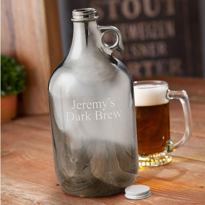 Personalized Gunmetal Beer Growler 64oz. -  - JDS