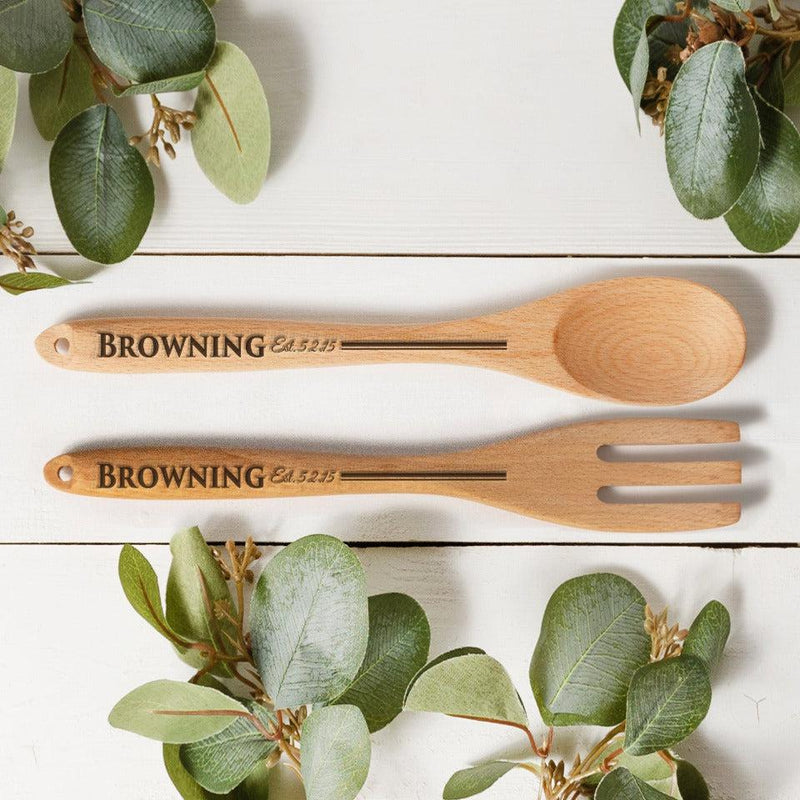 Personalized Decorative Wooden Spoons and Forks Bundle -  - Qualtry