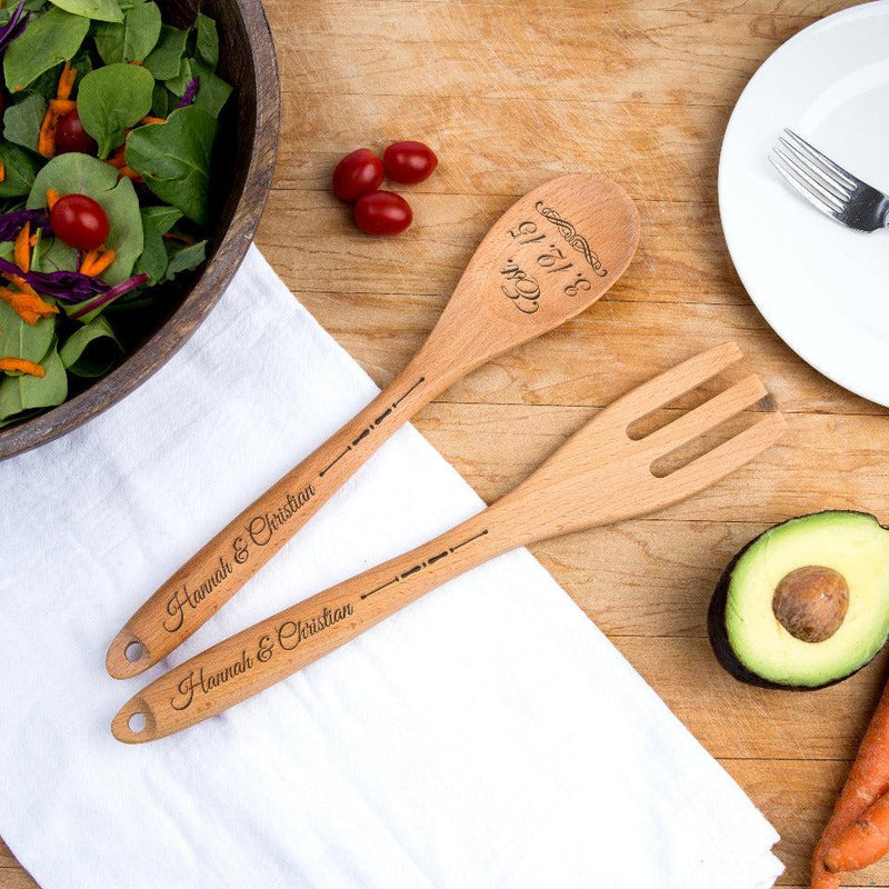 Personalized Decorative Wooden Spoons and Forks Bundle -  - Qualtry