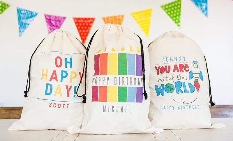 Personalized Kids Jumbo Birthday Gift Bags - - Wingpress Designs