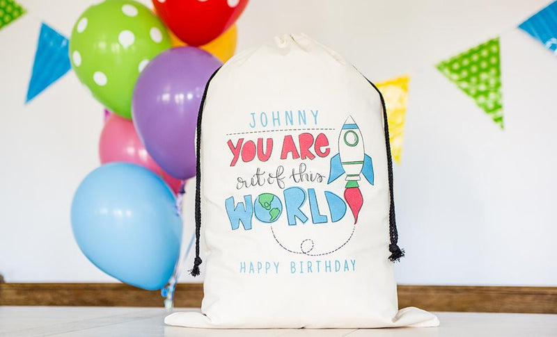 Personalized Kids Jumbo Birthday Gift Bags - - Wingpress Designs