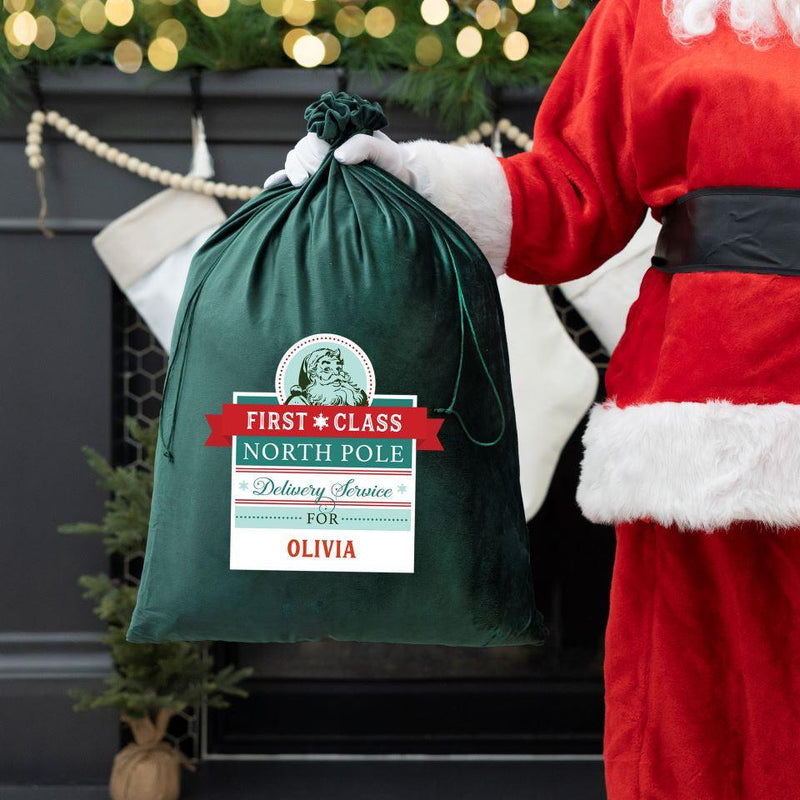 Personalized Christmas Velvet Santa Bags -  - Qualtry