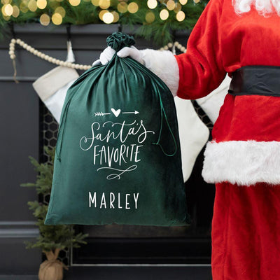 Personalized Christmas Velvet Santa Bags -  - Qualtry