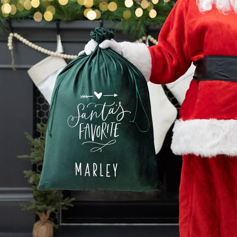 Personalized Christmas Velvet Santa Bags -  - Qualtry