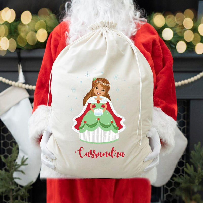Personalized Princess Velvet Santa Bags -  - Qualtry