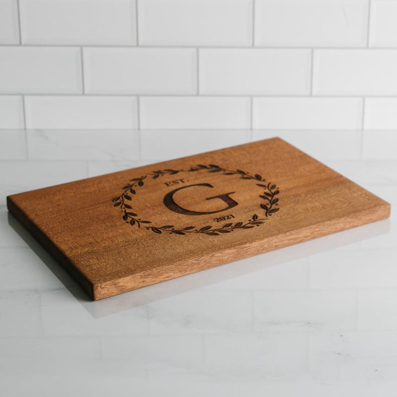Personalized 10x15 Mahogany Cutting Board (Modern Collection) -  - Qualtry