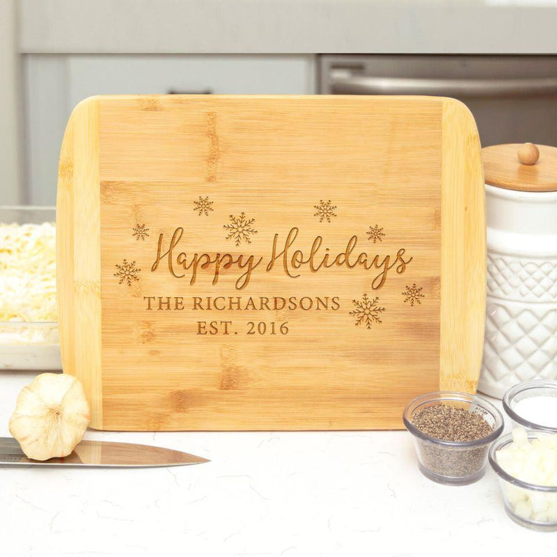 Personalized Holiday Bamboo Cutting Boards - Rounded Edge -  - Completeful