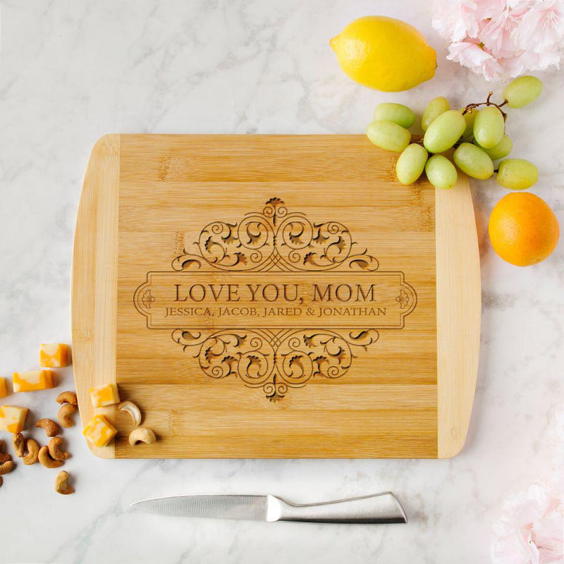 Love You Mom Personalized Cutting Board - Personalized Cutting