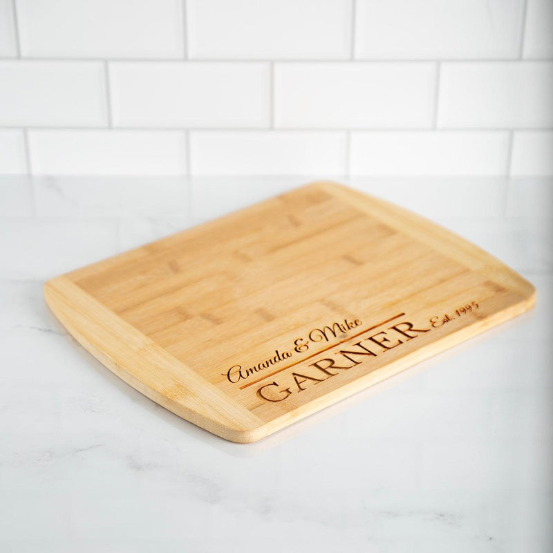 Personalized 11x14 Bamboo Cutting Board with Rounded Edge -  - Qualtry