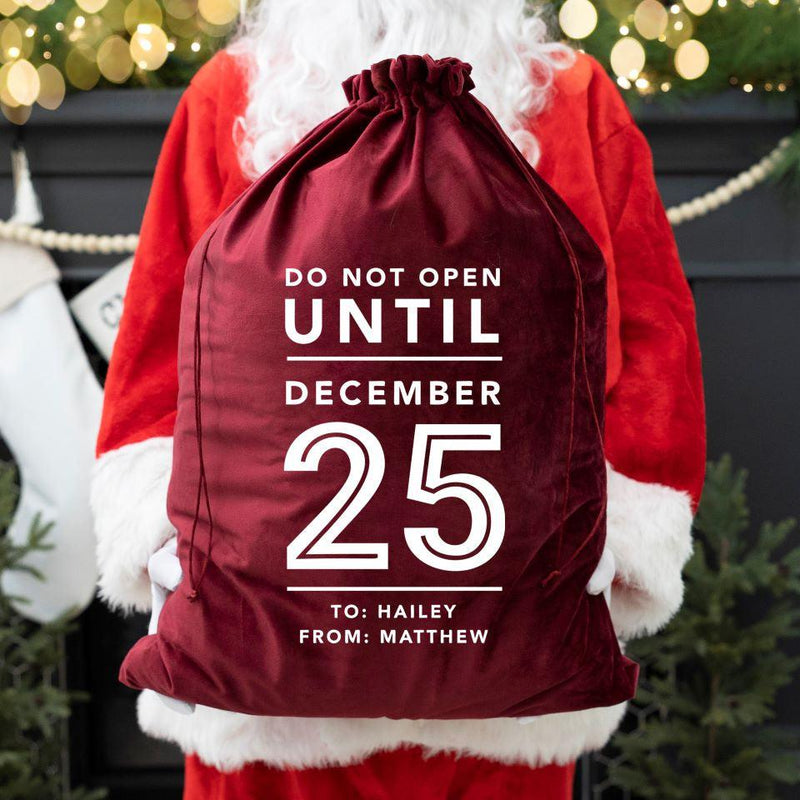 Personalized Christmas Velvet Santa Bags -  - Qualtry