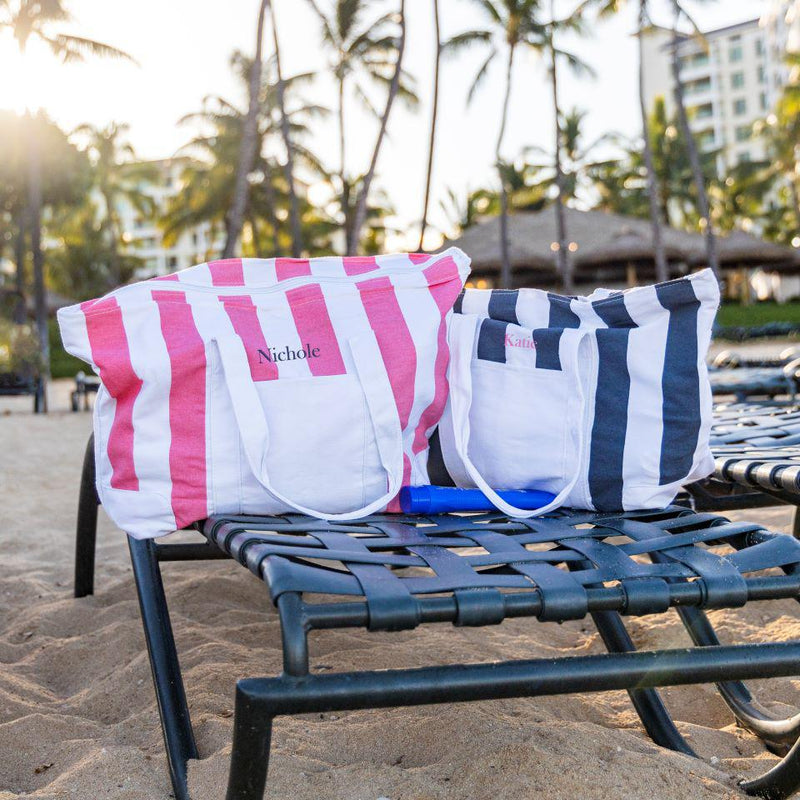 Personalized Beach Tote Bags - Candy Striped -  - JDS