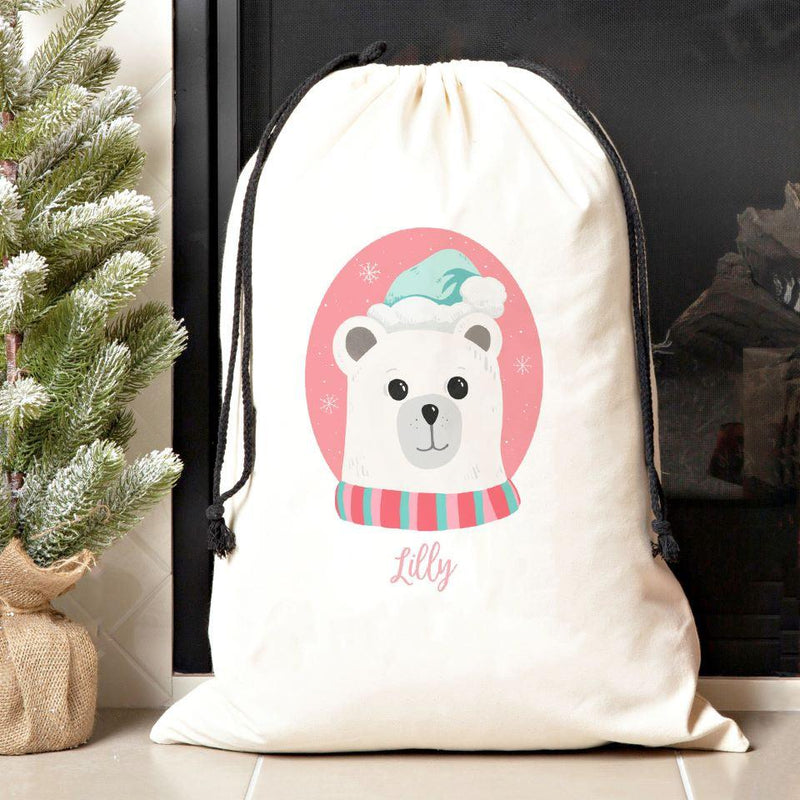 Personalized Girls Jumbo Santa Gift Bags -  - Qualtry