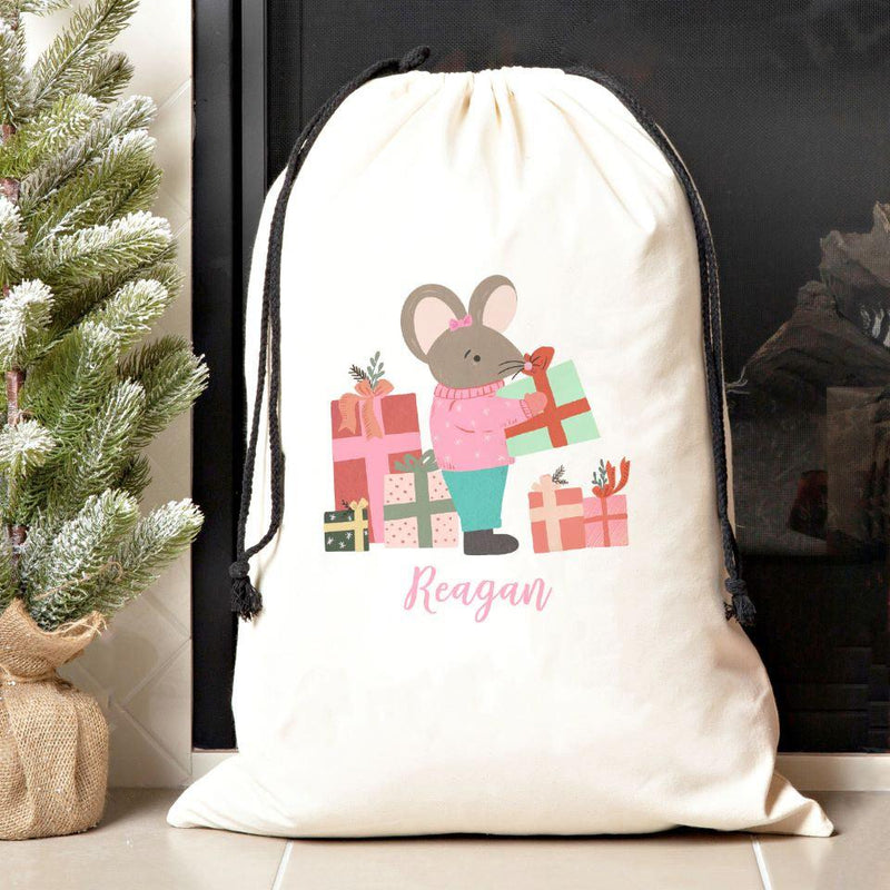 Personalized Girls Jumbo Santa Gift Bags -  - Qualtry