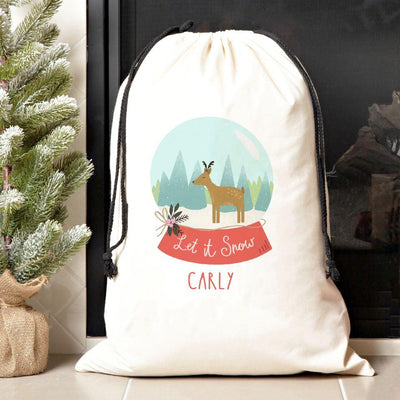 Personalized Girls Jumbo Santa Gift Bags -  - Qualtry