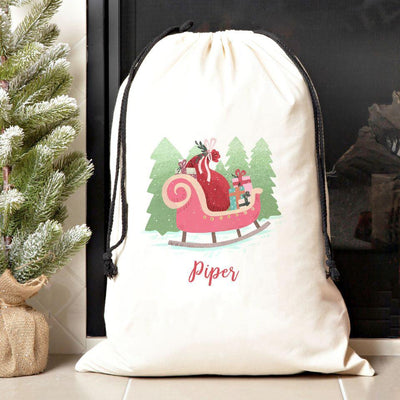 Personalized Girls Jumbo Santa Gift Bags -  - Qualtry