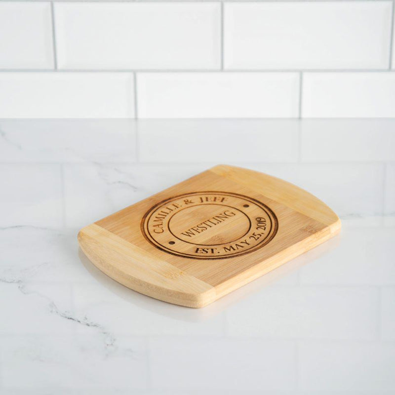 Personalized 6x8 Bamboo Cutting Board with Rounded Edge -  - Qualtry