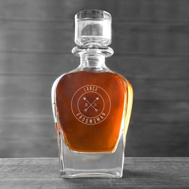 Personalized Groomsman Antique Whiskey Decanter -  - Completeful