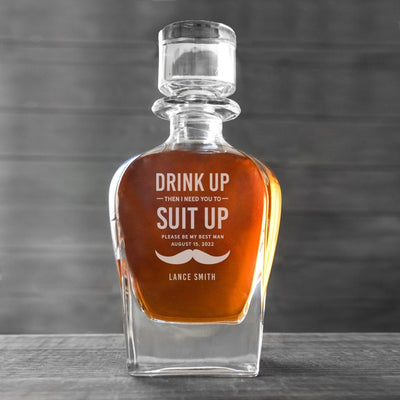 Personalized Groomsmen Proposal Antique Whiskey Decanter -  - JDS