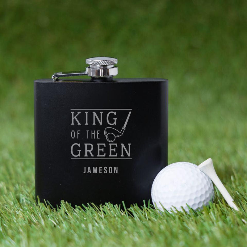 Personalized Black Golf Flasks - Set of 5 -  - JDS