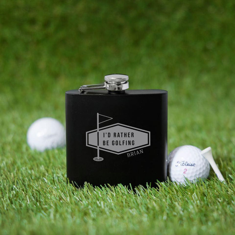 Personalized Black Golf Flasks - Set of 5 -  - JDS