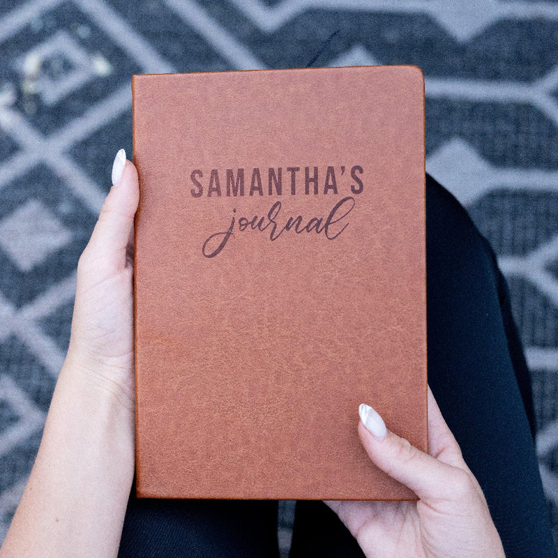 Personalized Brown Faux Leather Journals -  - JDS
