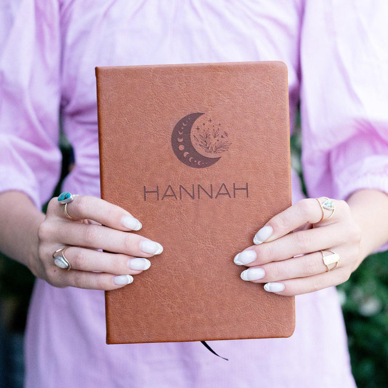 Personalized Brown Faux Leather Journals -  - JDS