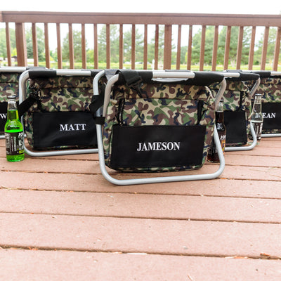 Personalized Set of 5 Camo Sit N' Sip Cooler Chairs -  - JDS