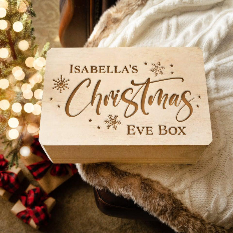 Personalized Christmas Eve Pine Wooden Boxes -  - JDS