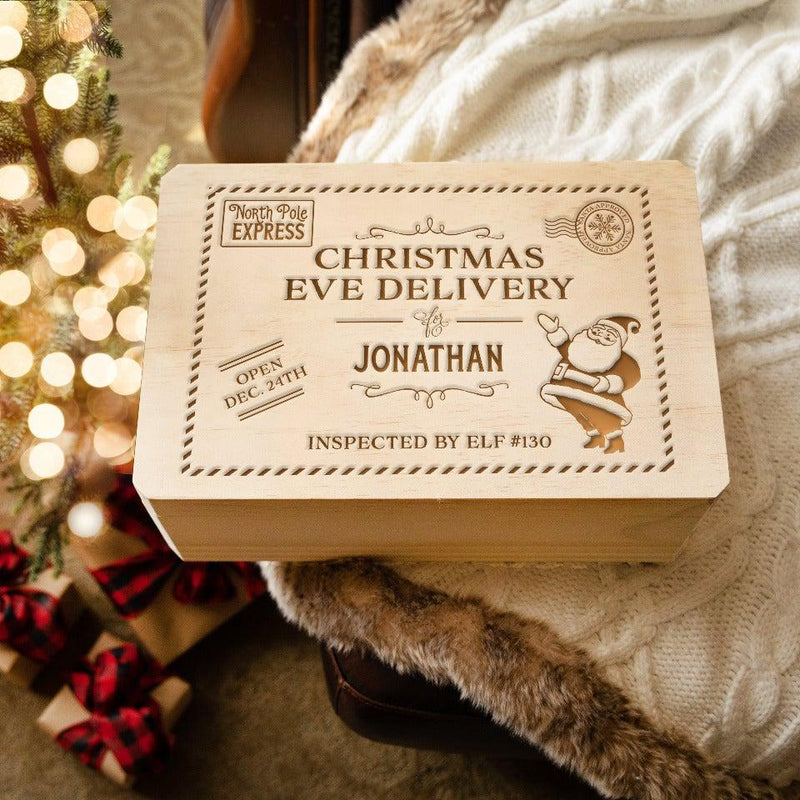 Personalized Christmas Eve Pine Wooden Boxes -  - JDS