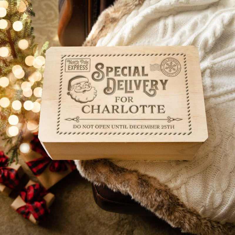 Personalized Christmas Eve Pine Wooden Boxes -  - JDS