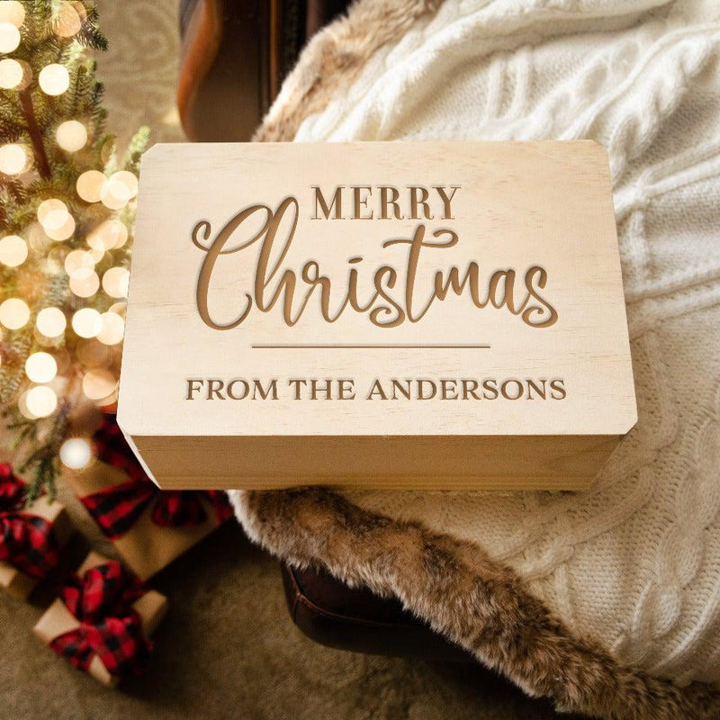 Personalized Christmas Eve Pine Wooden Boxes -  - JDS