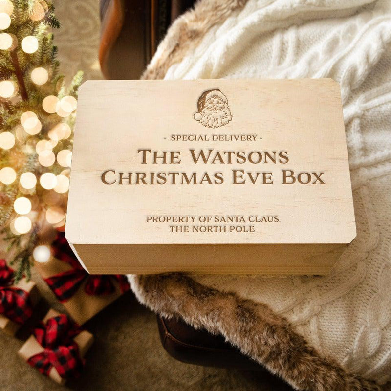 Personalized Christmas Eve Pine Wooden Boxes -  - JDS