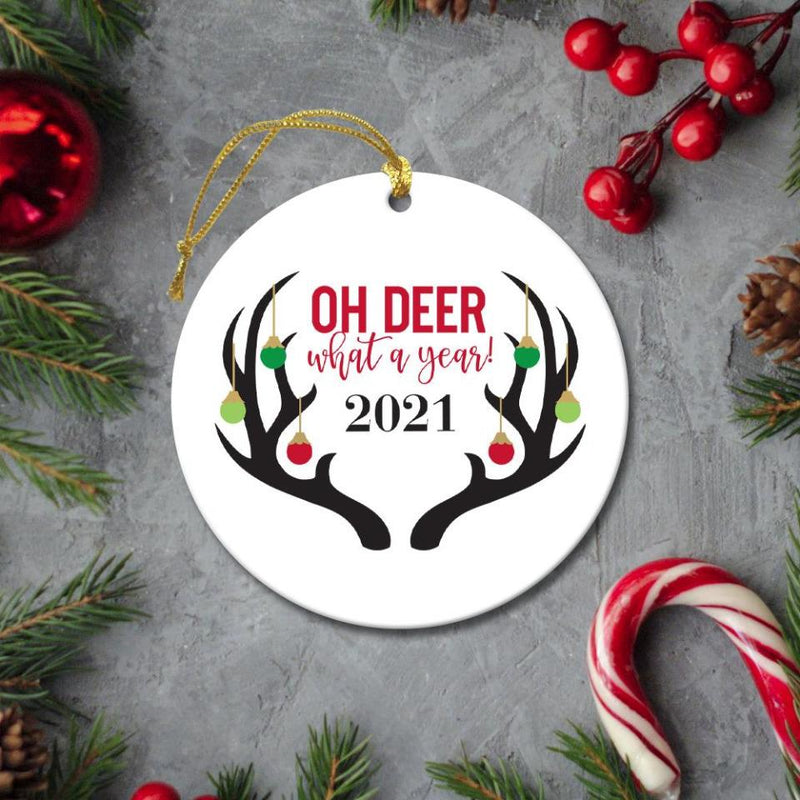 Non-Personalized Christmas Round Ceramic Ornaments -  - JDS