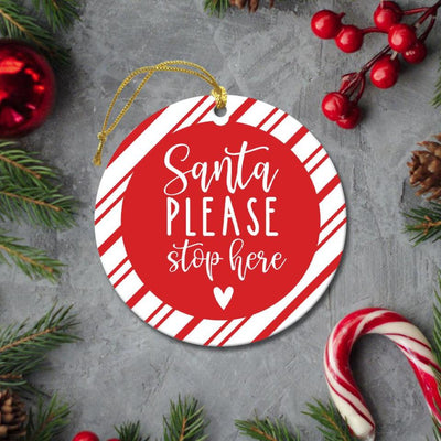 Dear Santa Just Bring Chocolate Ornament -