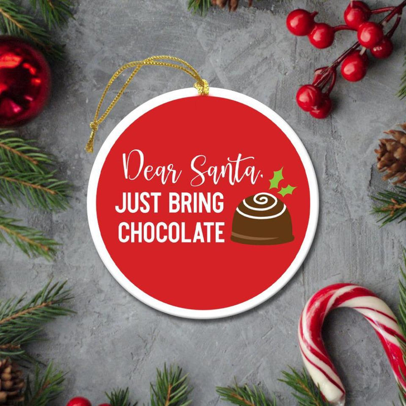 Non-Personalized Christmas Round Ceramic Ornaments -  - JDS