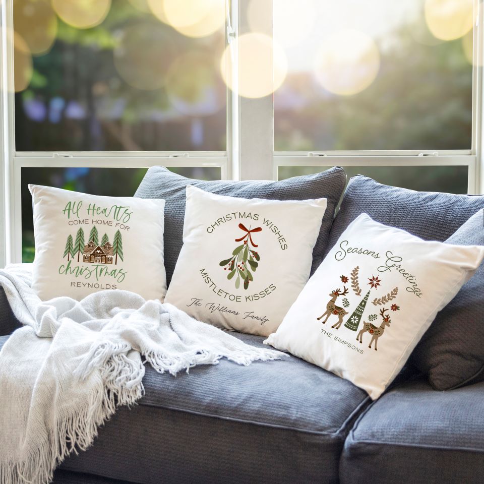 Personalized christmas best sale pillows