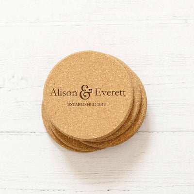 Personalized Thick Cork Coasters -