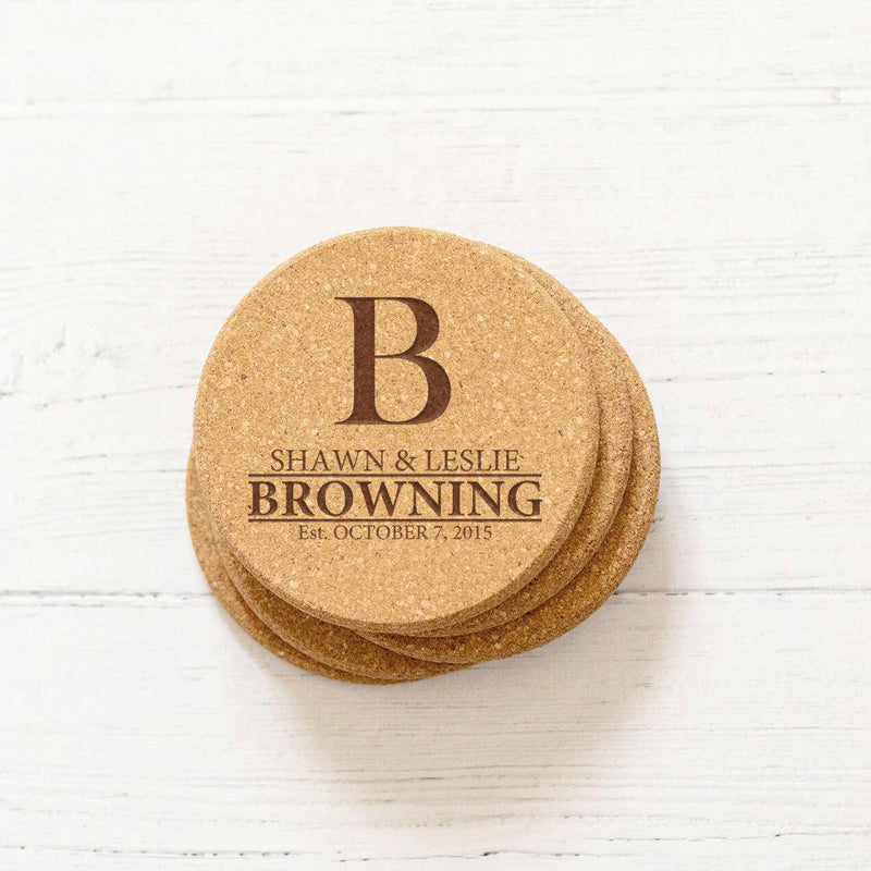 Personalized Thick Cork Coasters -