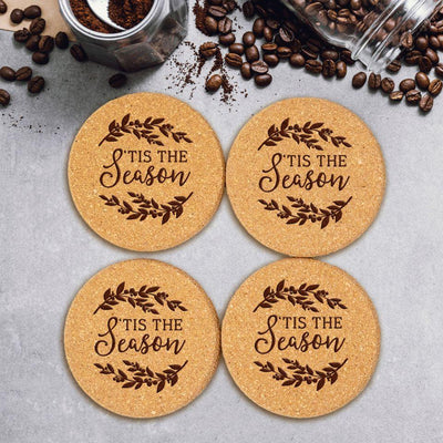 Personalized Christmas Cork Coasters -  - Qualtry