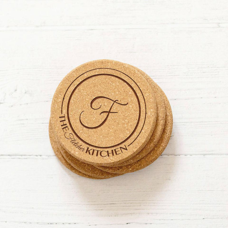 Personalized Thick Cork Coasters -  - Qualtry